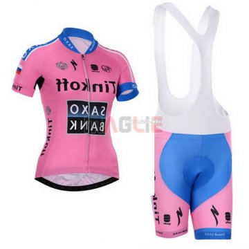 Donne Maglia Saxo Bank manica corta 2015 fuxia